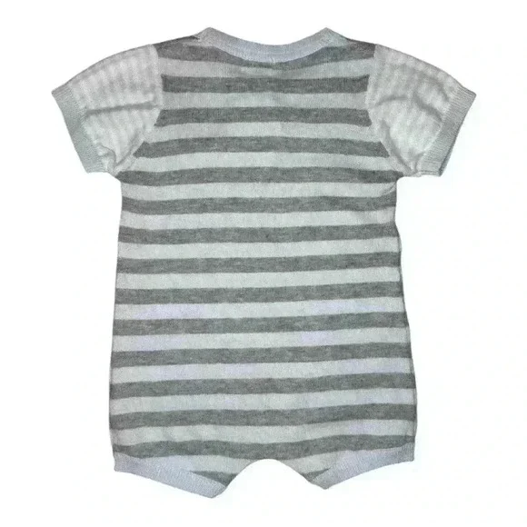 NWT - Mudpie Knit Blue & Gray Striped One Piece - Size 9-12m - Picture 4 of 4